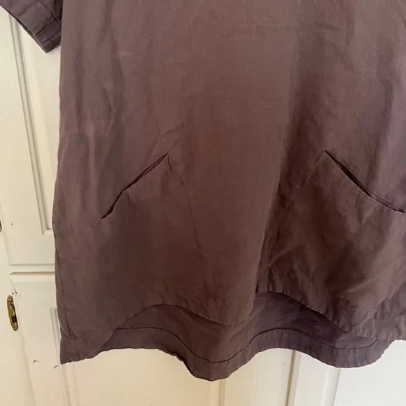 Tunic XL Hi-Low Brown short sleeve scoop neckline - Picture 4 of 4